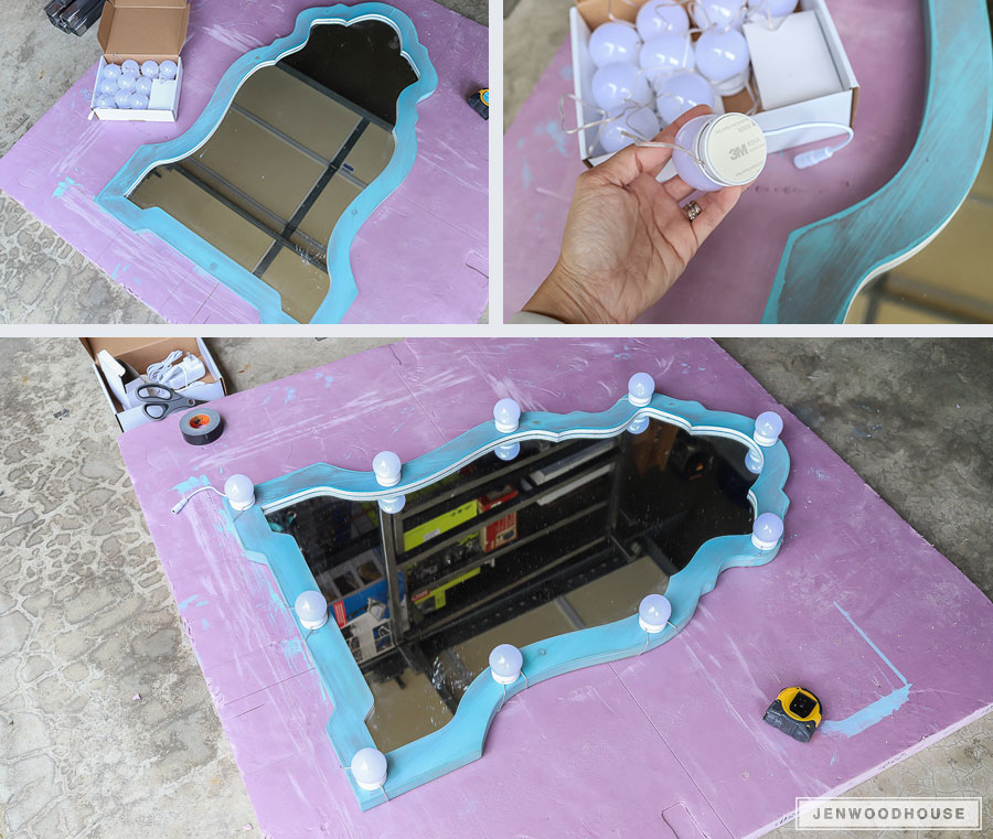 How to make a DIY makeup vanity mirror with lights