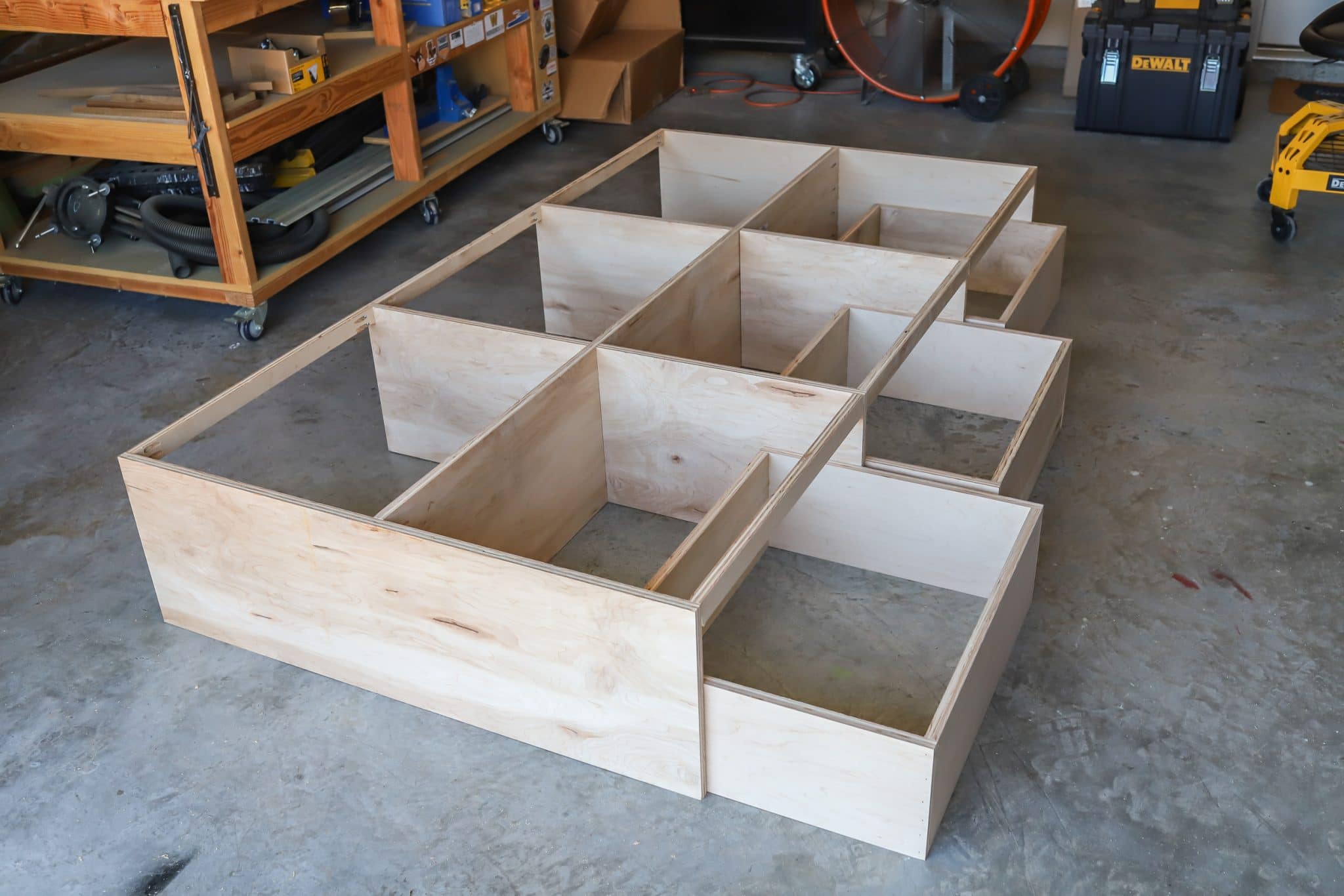 DIY Kids Bed with Drawers