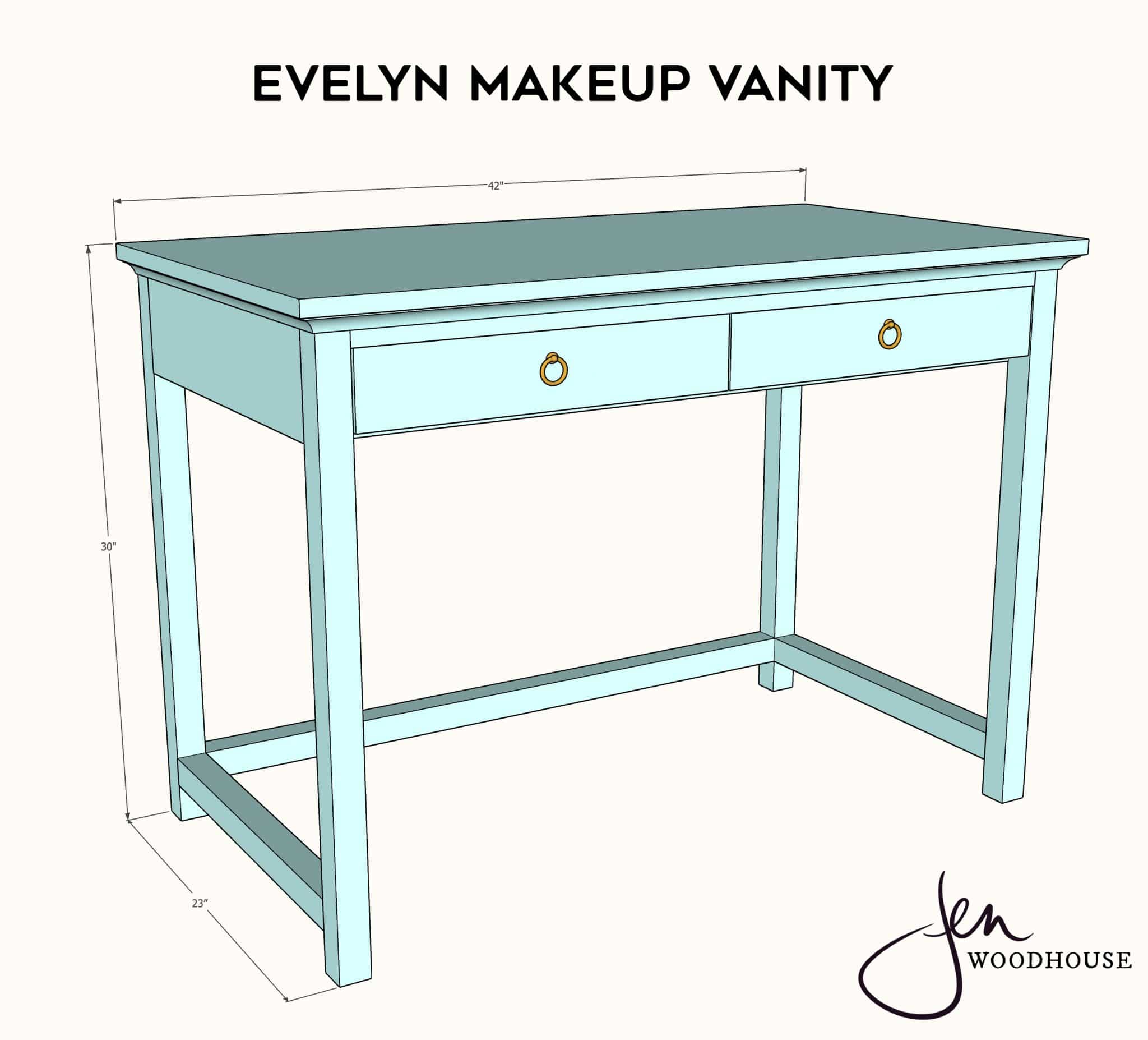 Diy Makeup Vanity Plans By Jen, Build A Vanity Desk