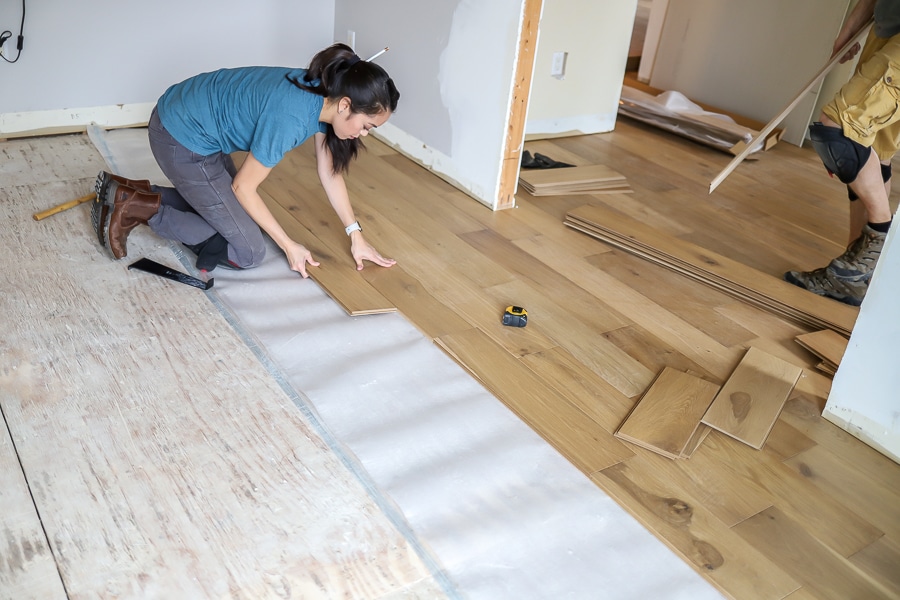 laying hardwood floors