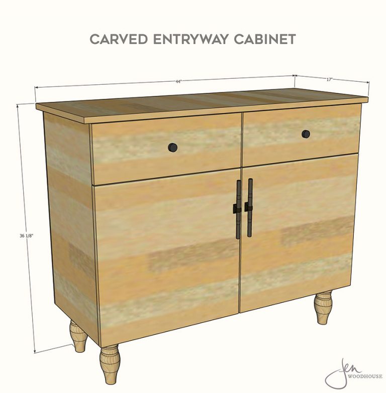 carved entryway cabinet