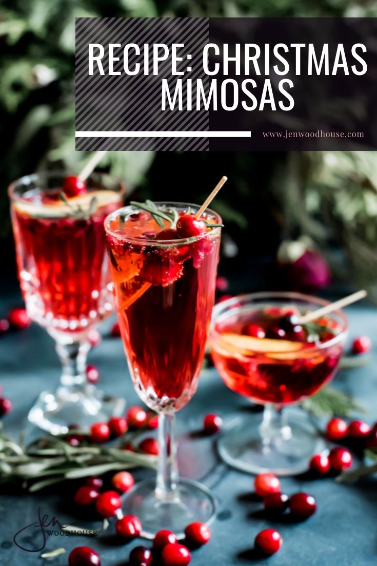 Christmas Mimosa Cocktail With Pomegranate Champagne Cranberries