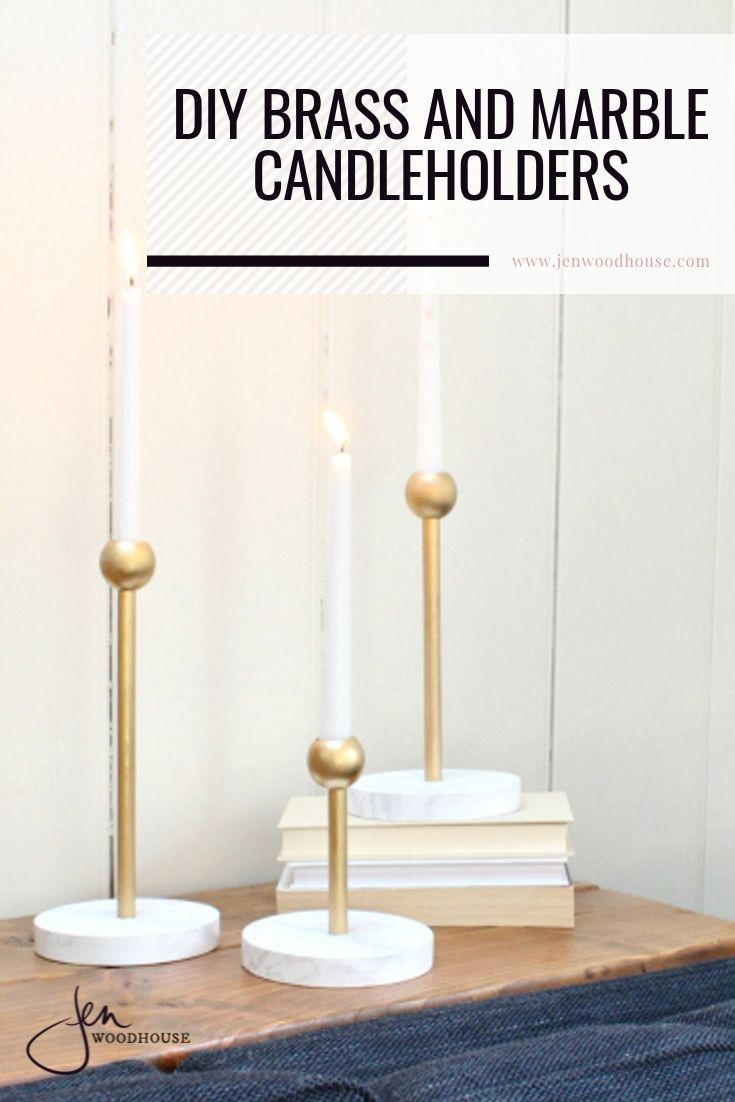 How to make DIY faux brass and marble candle holders