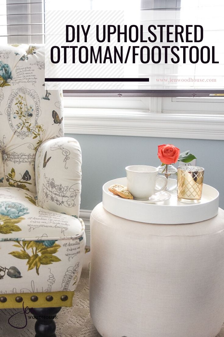 How to make a DIY upholstered ottoman footstool for $25!