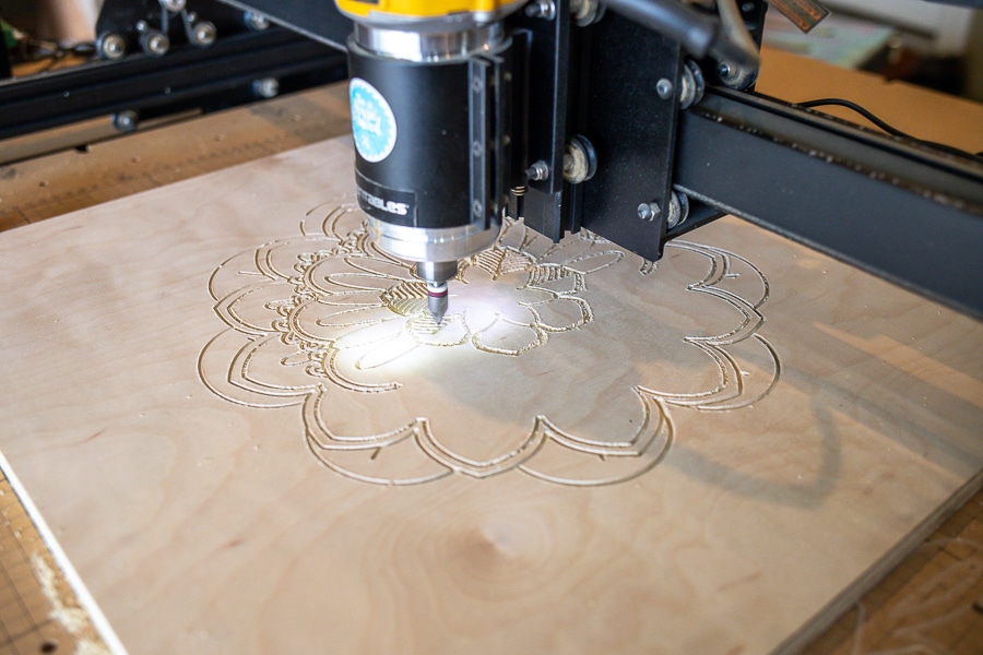 Using the Inventables X-Carve to carve a design on plywood