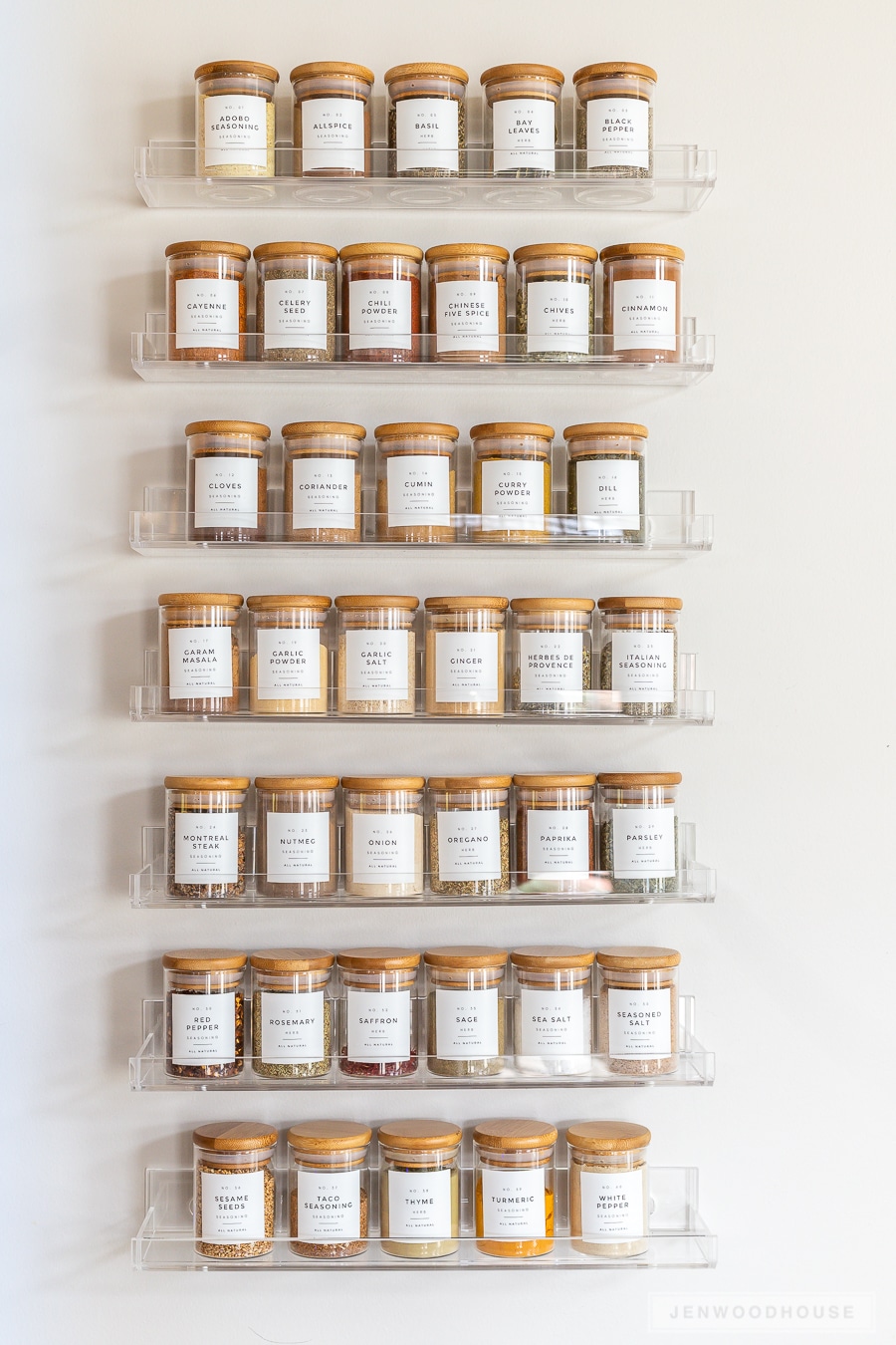 Spice Drawer Organization & Spice Jar Labels