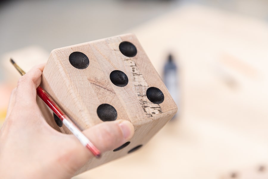 DIY Wood Burned Lawn Dice - DIY Huntress