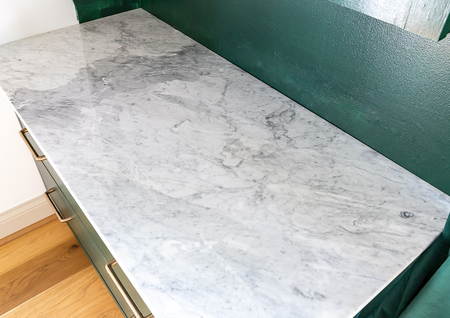 How to add marble countertops to a cabinet