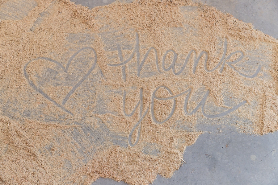 thank-you-written-in-sawdust