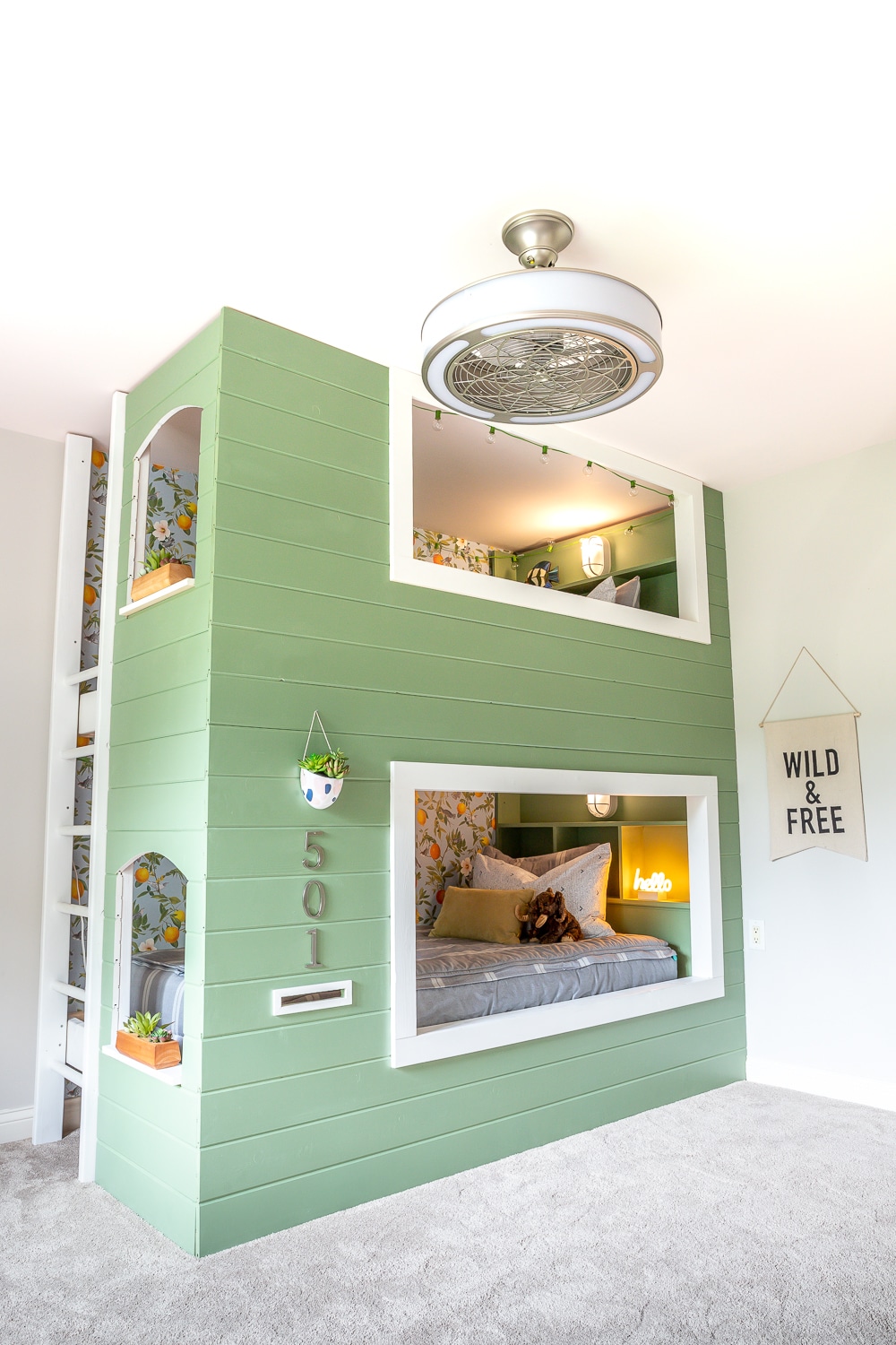 kids cabin bed with storage