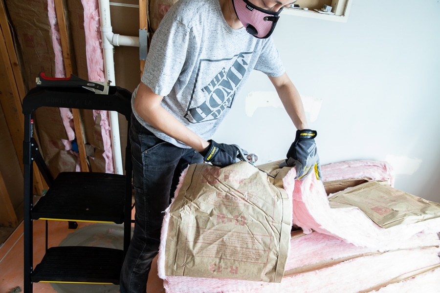 Cut insulation with scissors or a utility knife