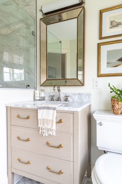 Guest Bathroom Renovation - The Big Reveal! Stunning marble mosaic tile