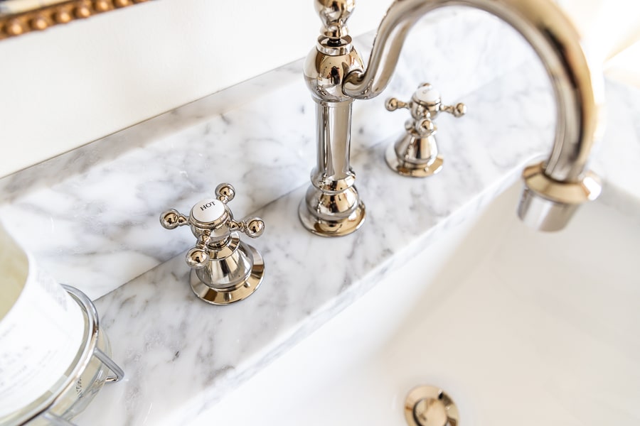 Polished nickel vintage bathroom sink faucet