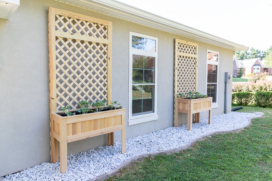 How To Build a Raised Planter Bed with Trellis - Cottage On Bunker