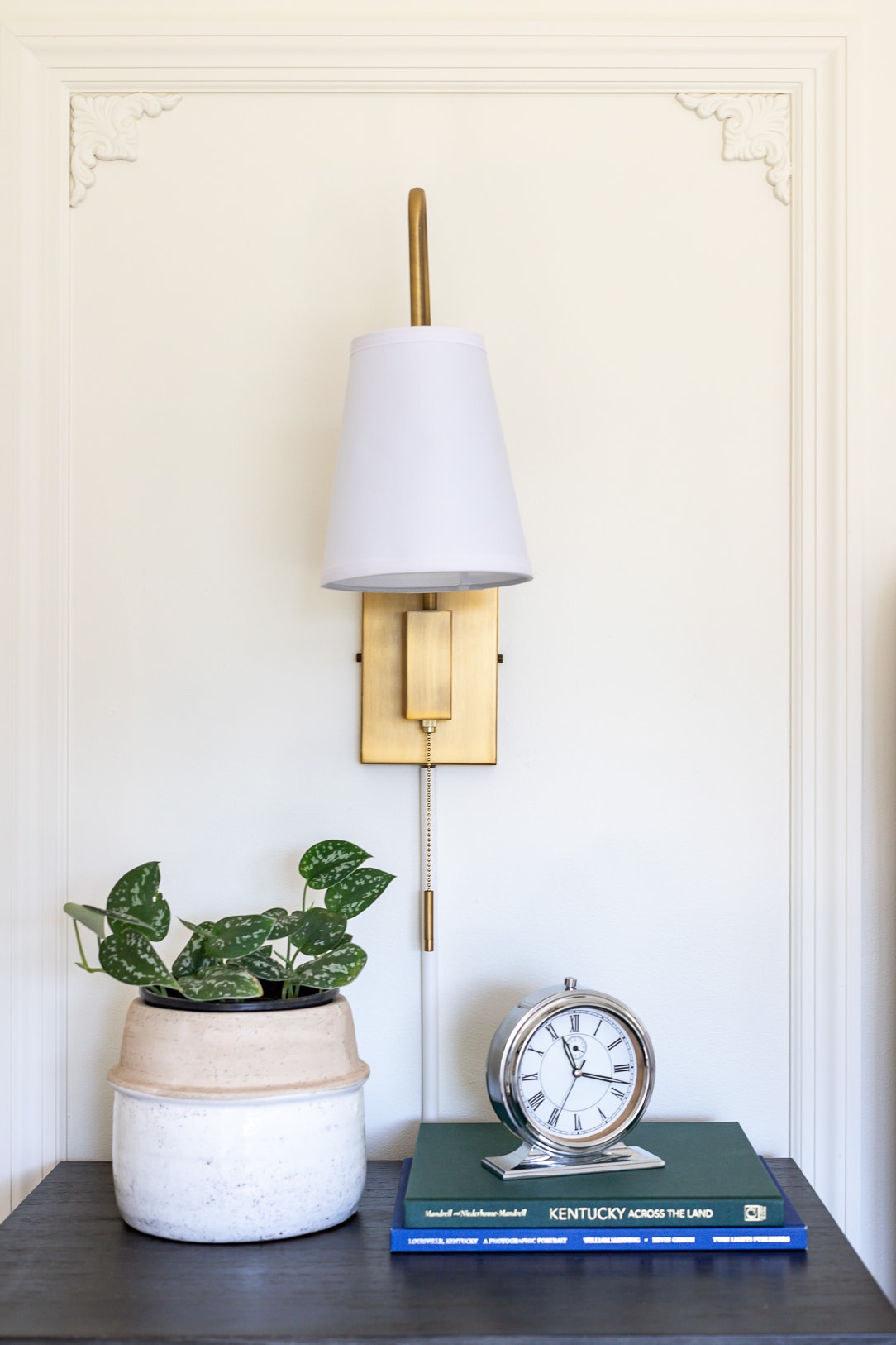 plug-in wall sconces in the guest bedroom