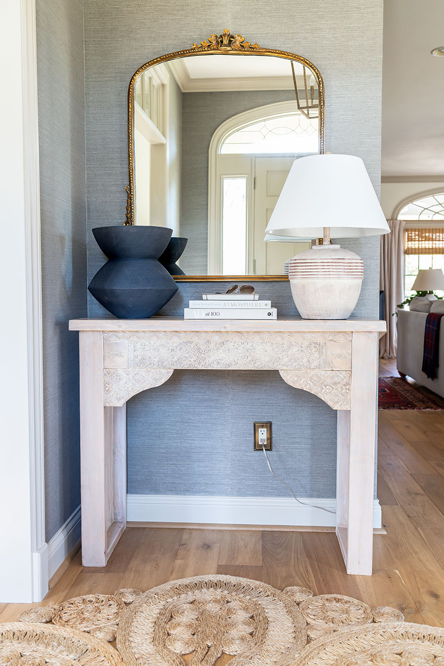 How to make a DIY carved entryway console table