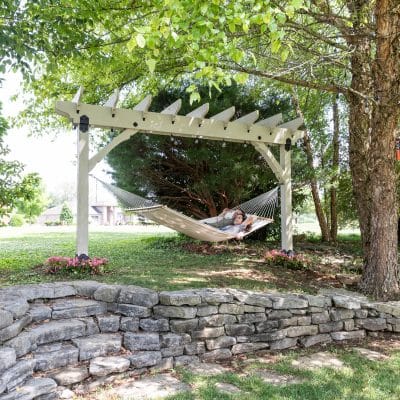 How to build a DIY pergola hammock stand and outdoor movie screen