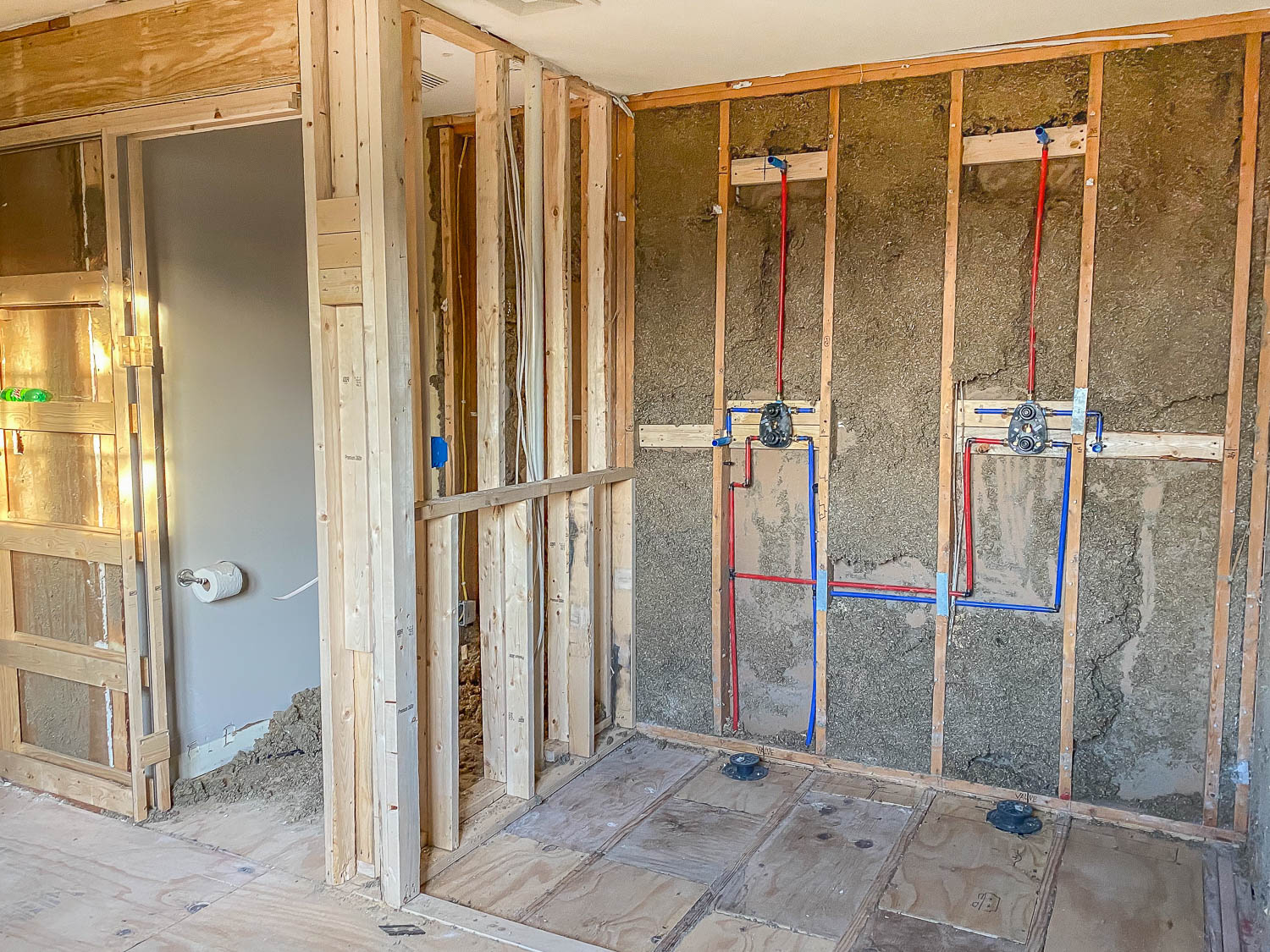 Master Bathroom Remodel Update Demo Framing Plumbing Electrical