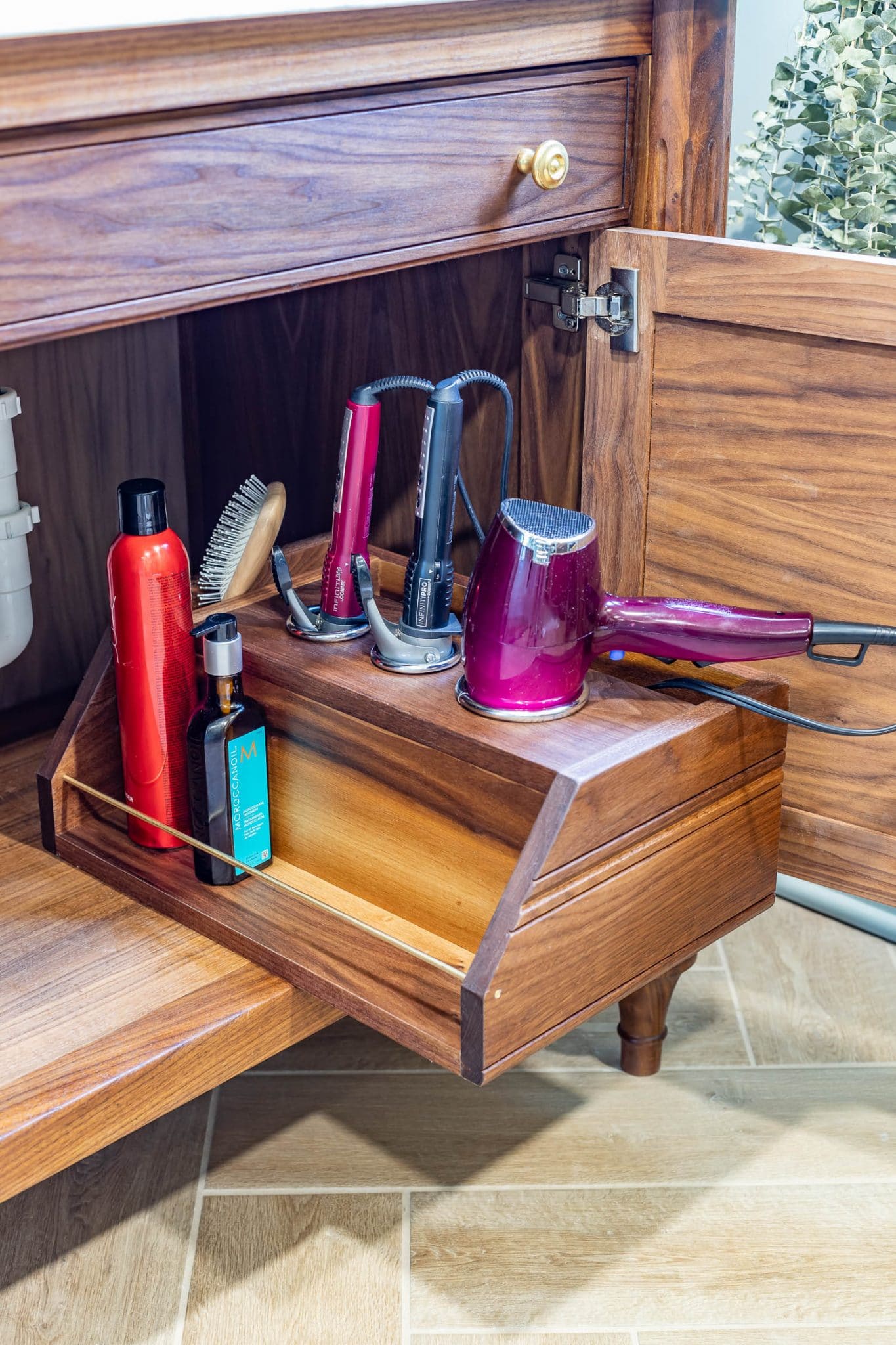 Wood Under Desk Organizer Drawer, Handmade Self-adhesive Storage