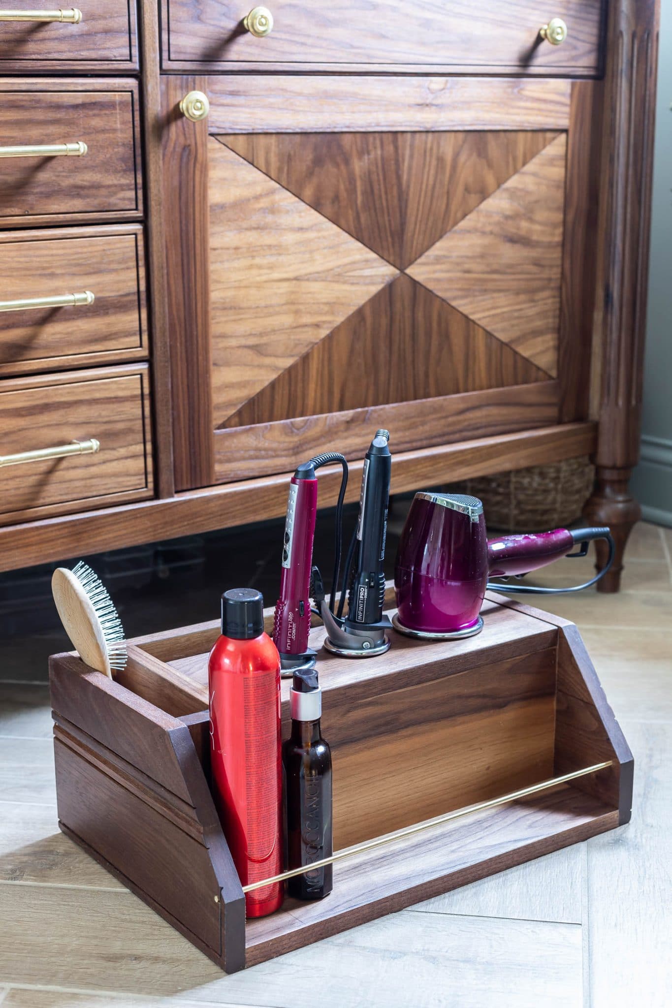 DIY Under-the-Sink Hair Tool Storage