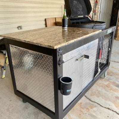 BBQ pit rolling Table