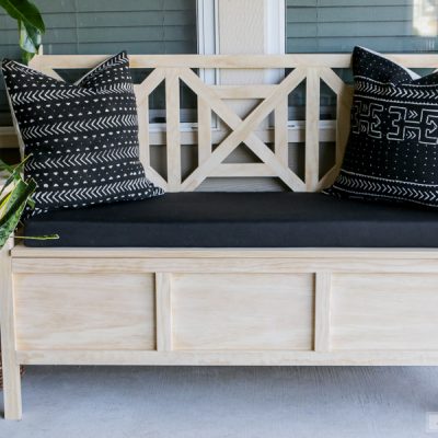 How to build a DIY outdoor storage bench with free plans