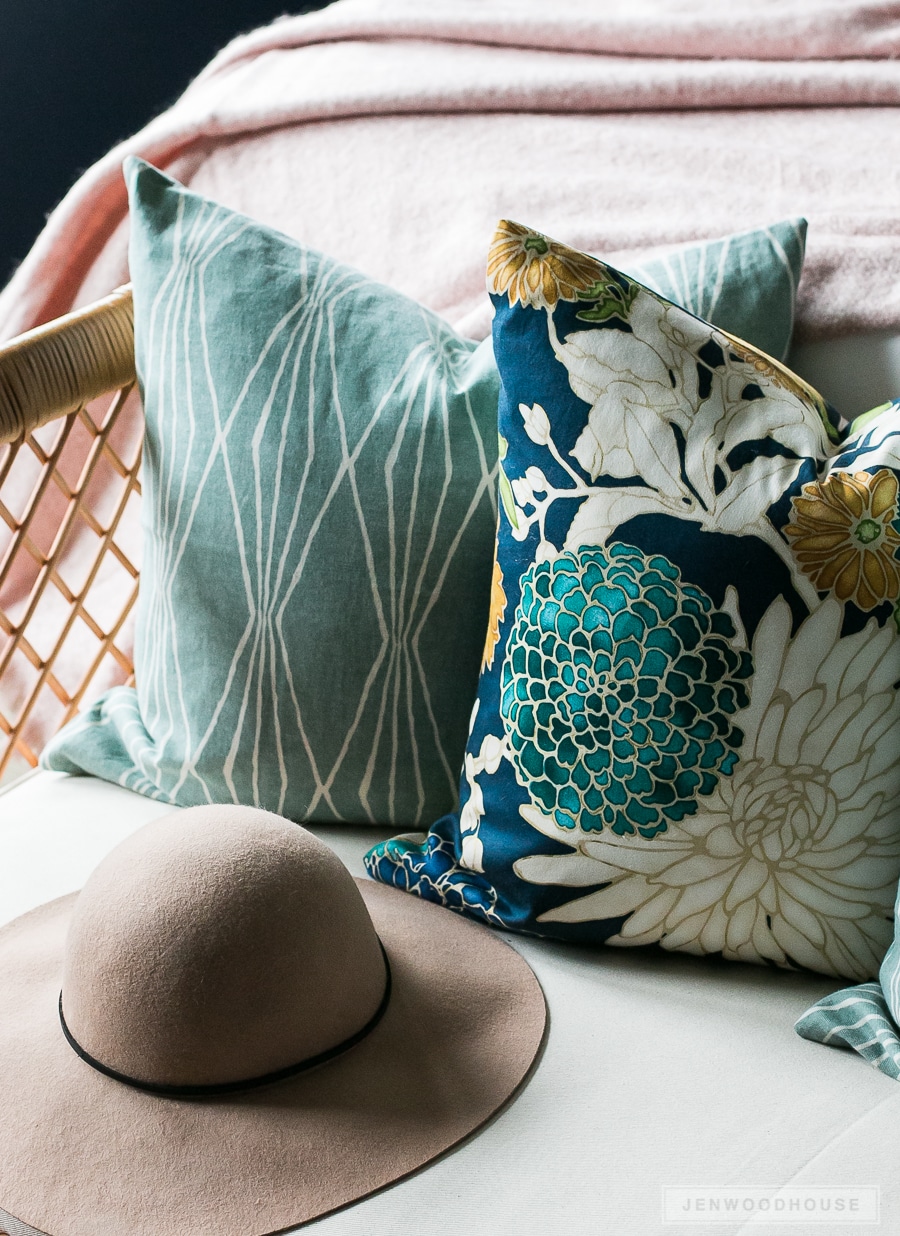 Switch out your throw pillows to add simple, seasonal touches to your space.