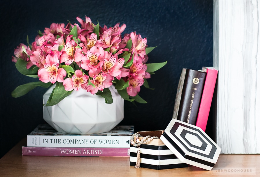 Add fresh flowers to your nightstand to celebrate Spring