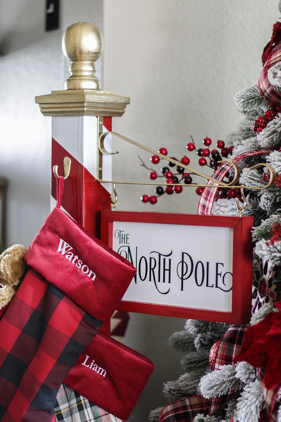 North Pole Christmas Stocking Holder