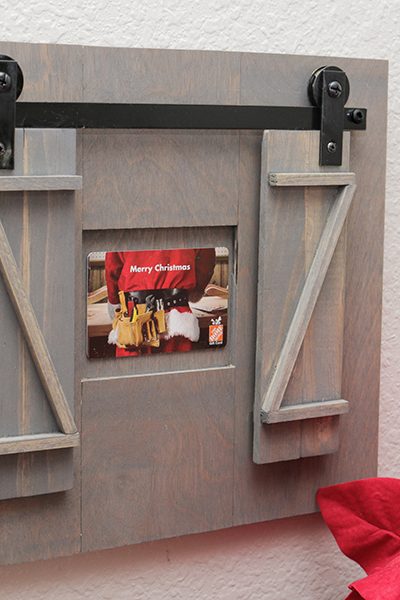 Give a gift card in style! Build a miniature rolling barn door gift card holder!