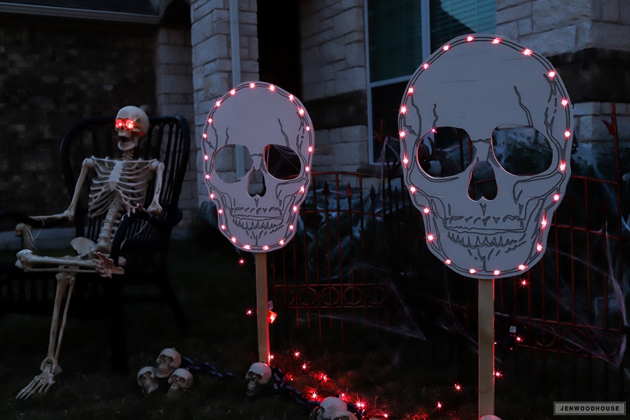 Halloween Skull Skeleton Yard Decorations