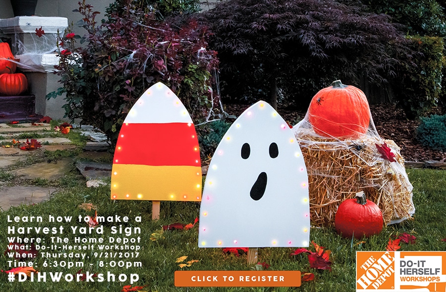 Attend The Home Depot's DIH Workshop and learn how to make a Harvest Yard Sign