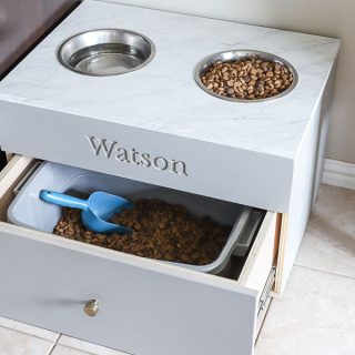 How to make a DIY large dog food station pet feeding station dog bowl