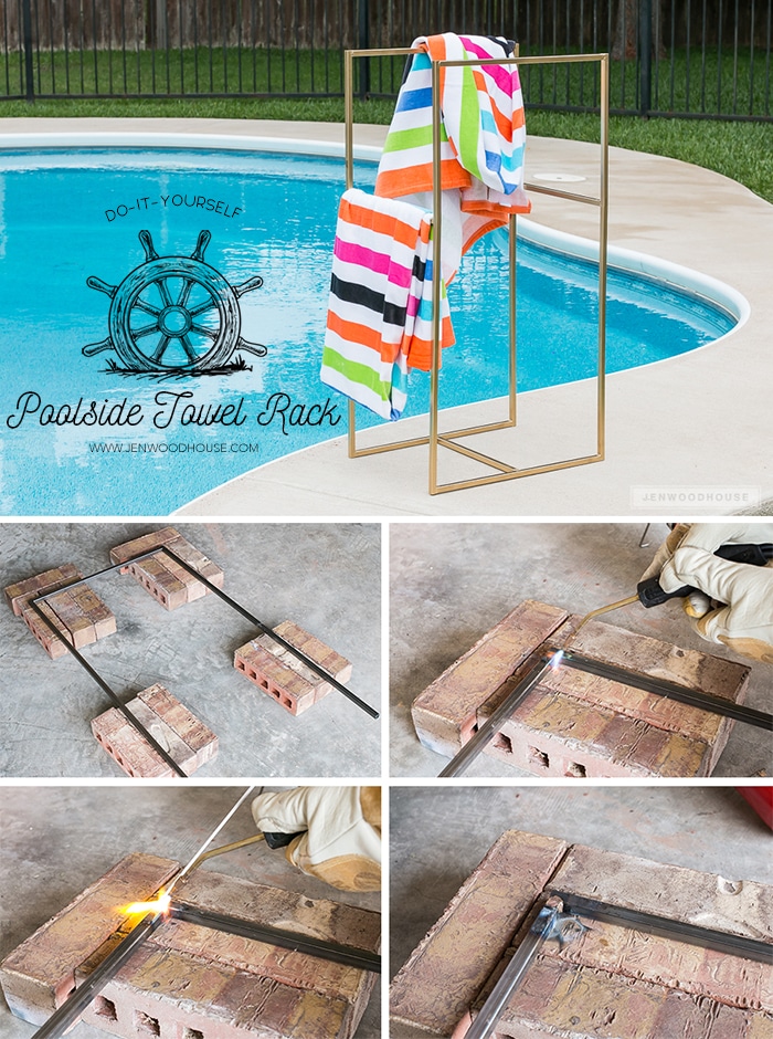 Towel outlet rack poolside