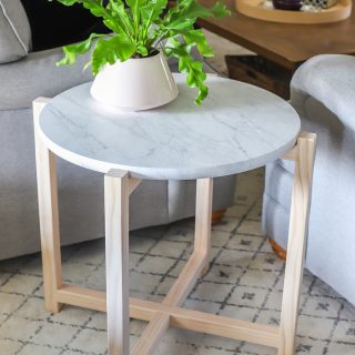 How to build a round faux marble side table