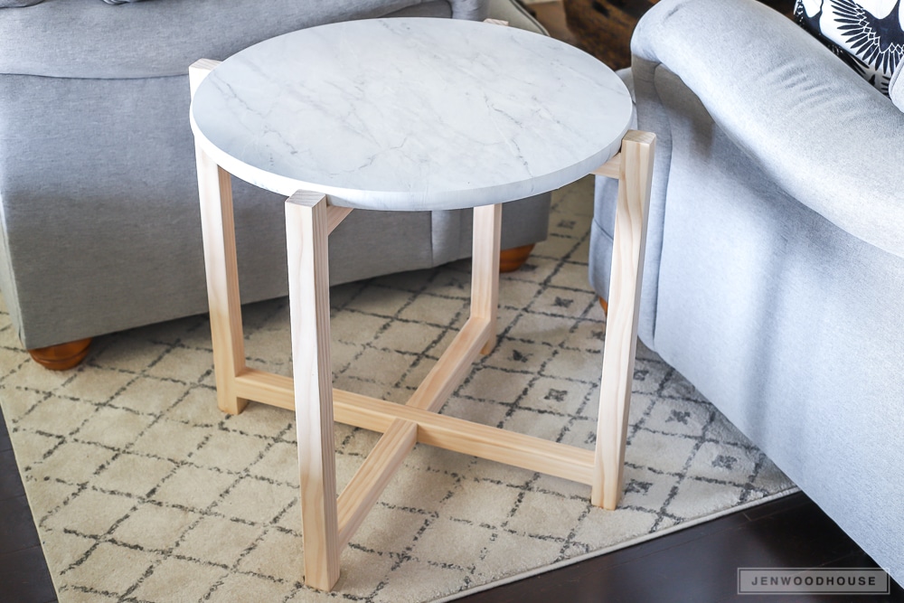 How to make a faux marble side table