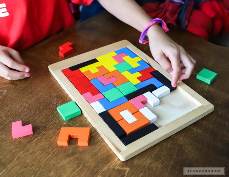 DIY Wood Tetris Puzzle Game