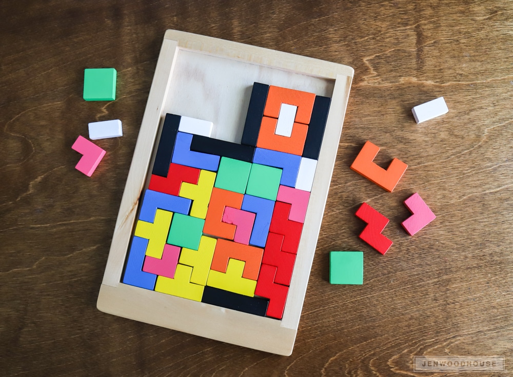 DIY Wood Tetris Puzzle Game