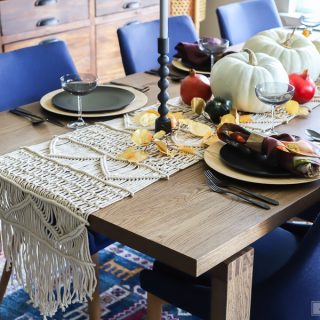 Decorate your dining room for Fall with this eclectic table setting