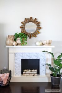 How To Make A DIY Faux Fireplace Featuring Smart Tiles Adhesive Tiles