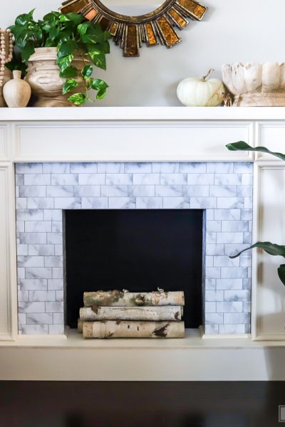 How to build a renter-friendly faux fireplace using Smart Tiles peel-and-stick tiles
