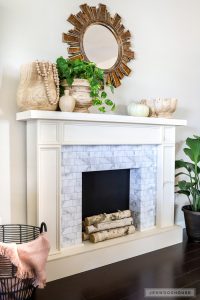 How To Make A DIY Faux Fireplace Featuring Smart Tiles Adhesive Tiles