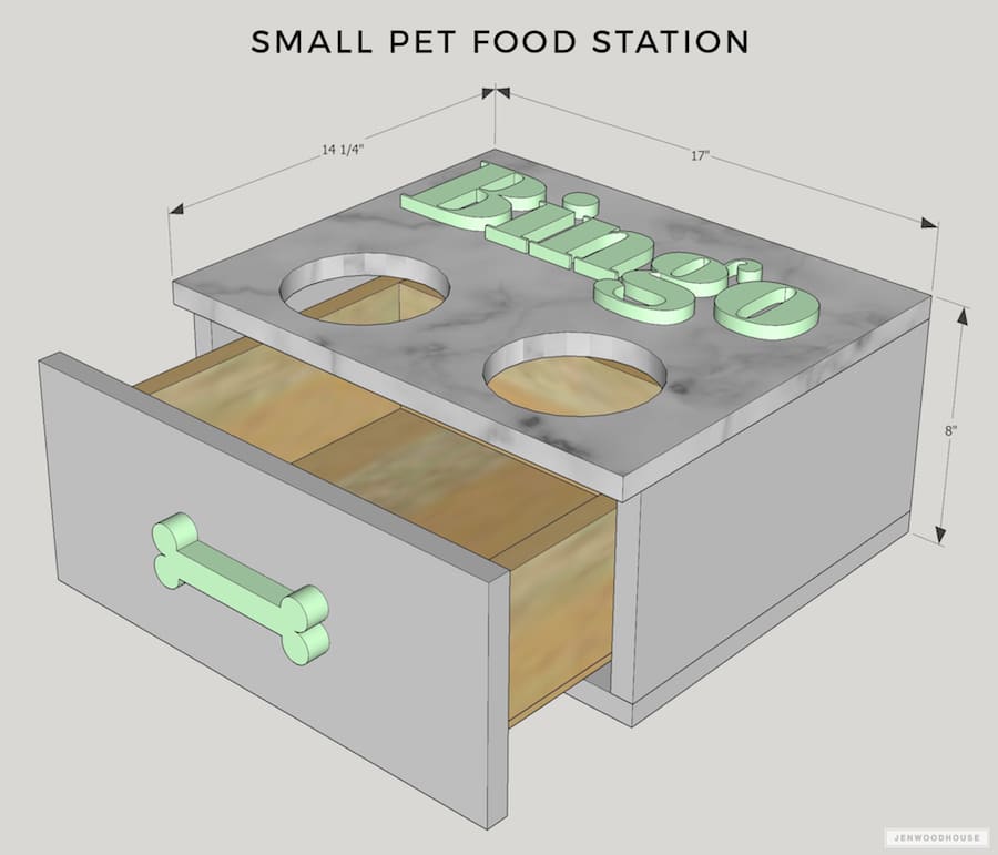 DIY Dog Food Station with Storage Featuring Addicted 2 DIY