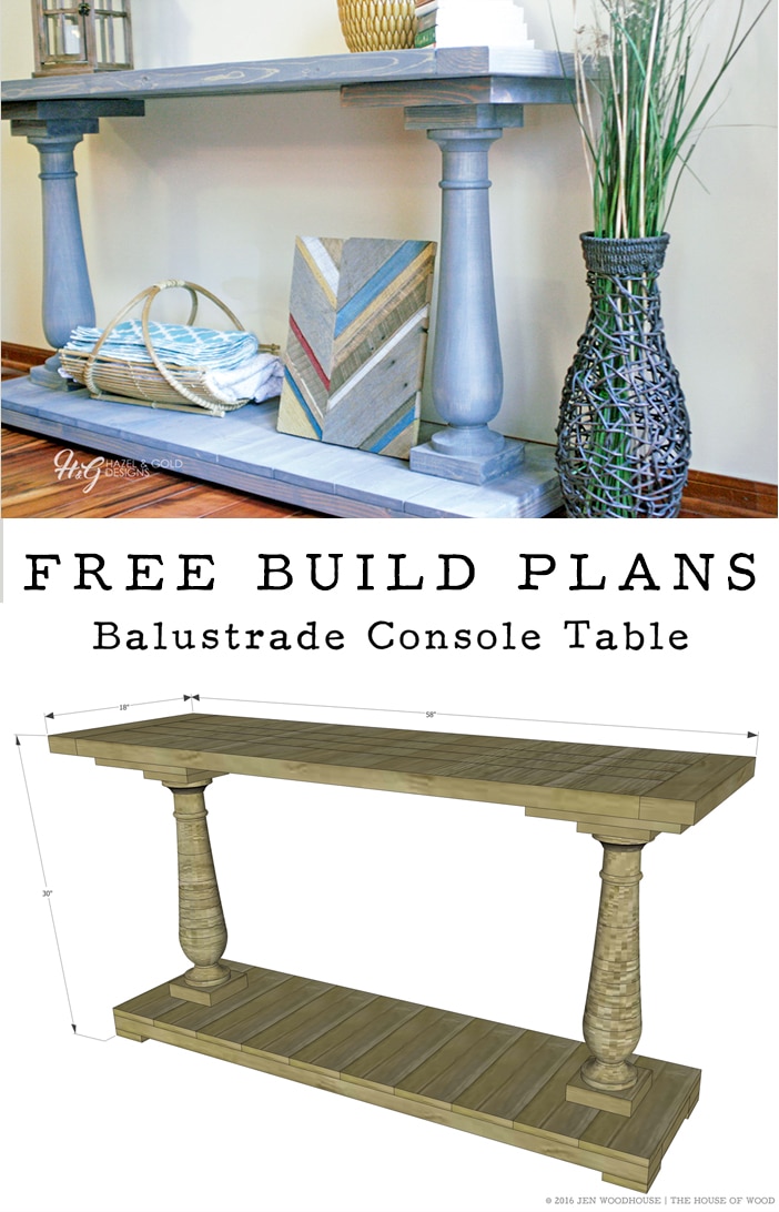 Love Restoration Hardware, but don't love the price? Build your own RH-inspired DIY balustrade console table! Free plans!