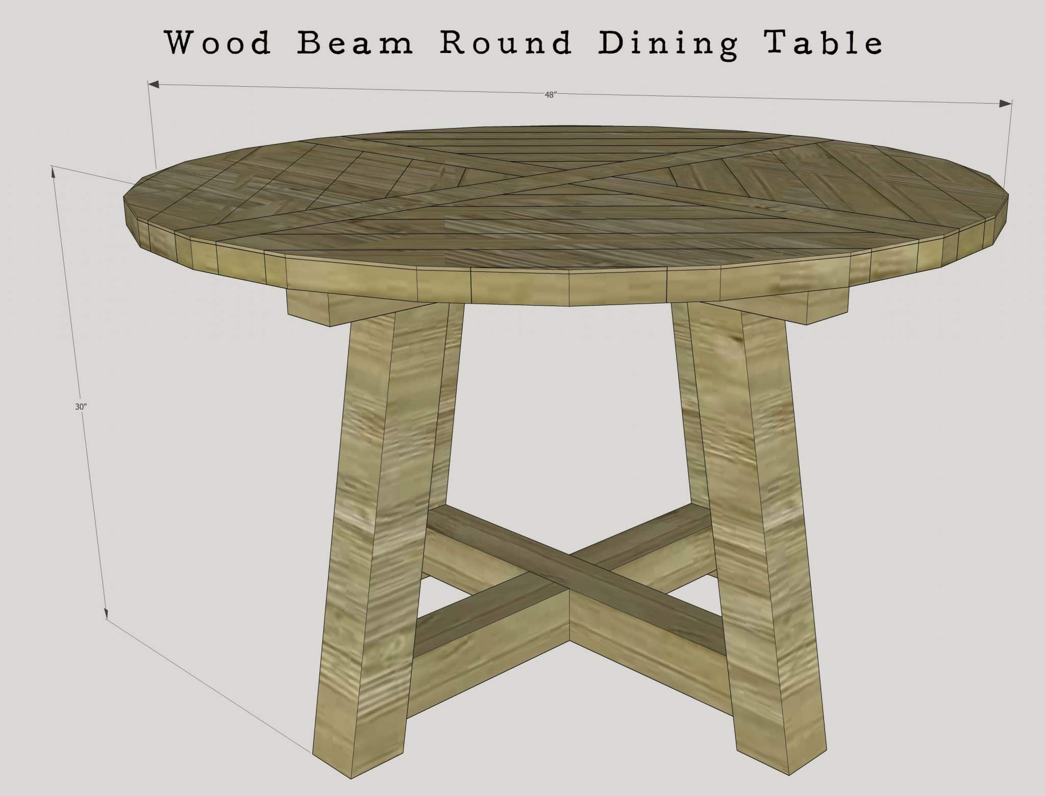 DIY Wood Beam Round Dining Table