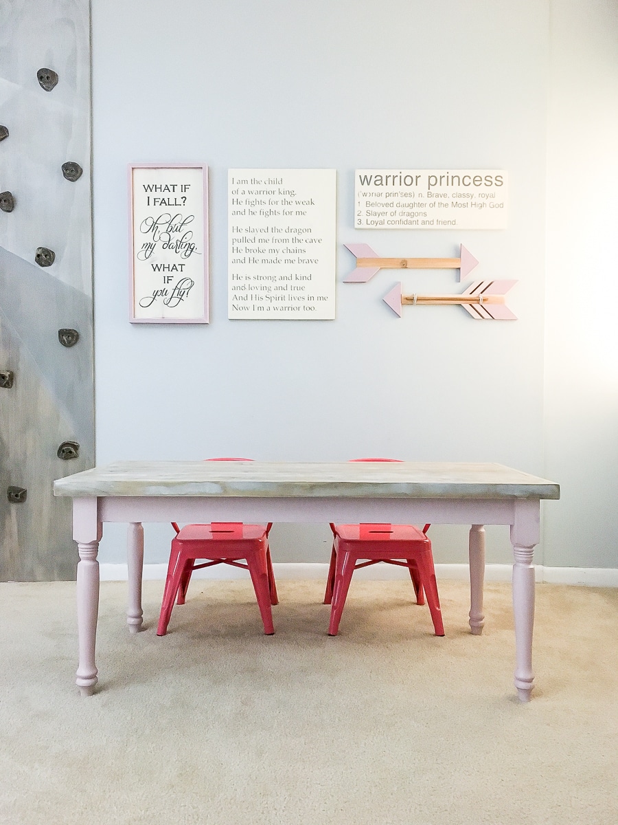 DIY kids farmhouse table