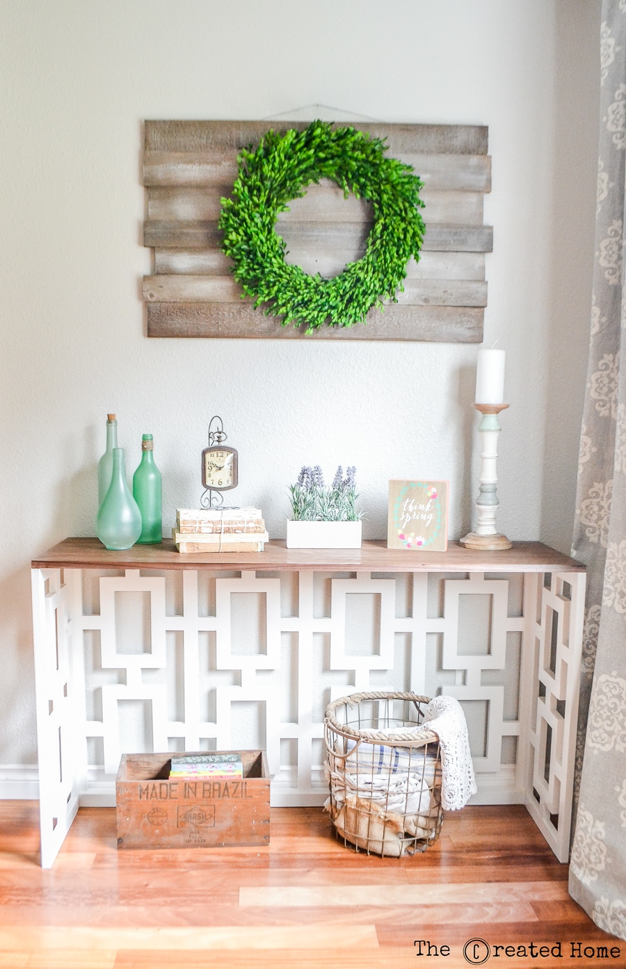 How to build a DIY console table with a stunning fretwork detail - plans by Jen Woodhouse