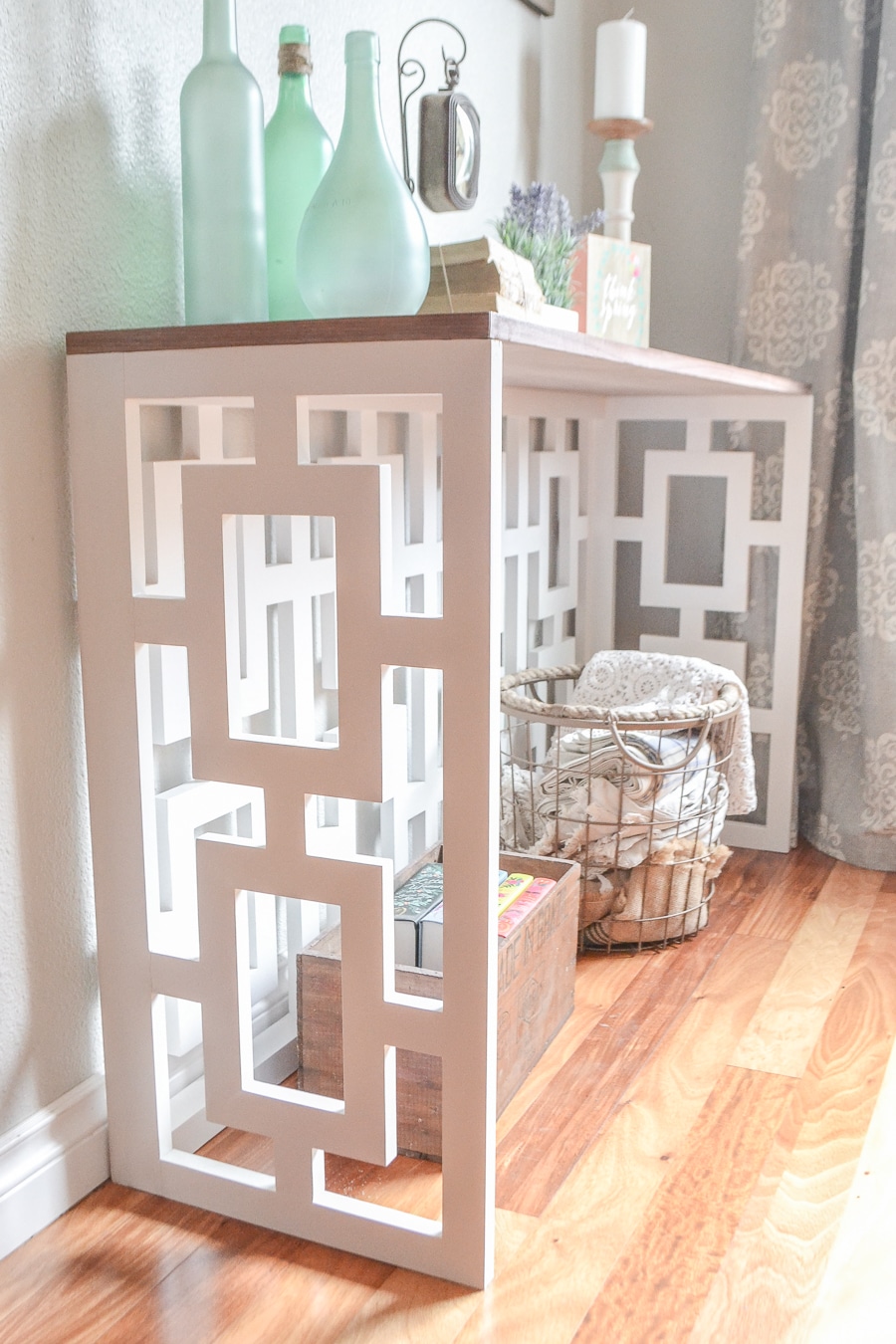 DIY Fretwork Console Table