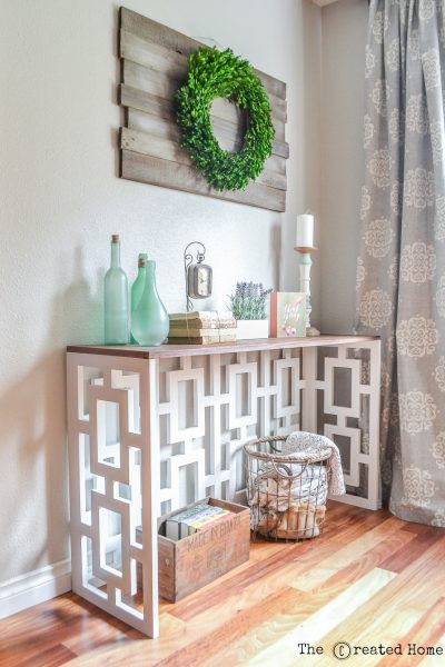 How to build a DIY console table with a stunning fretwork panel - plans by Jen Woodhouse