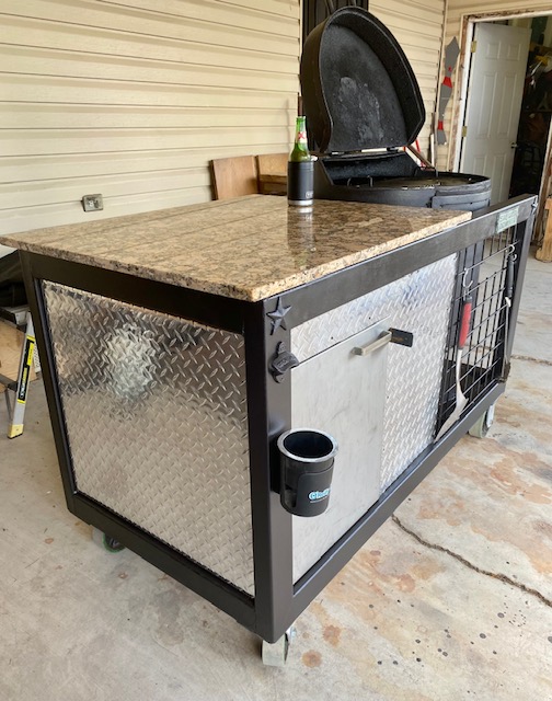 BBQ pit rolling Table